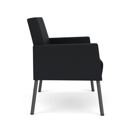 Lesro Mystic Lounge Reception Bariatric Chair, Charcoal, MD Black Upholstery ML1401